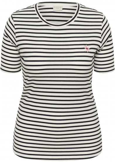 Kaffe Curve Lia Flower T-Shirt Chalk/Deep Black - T-shirts - 