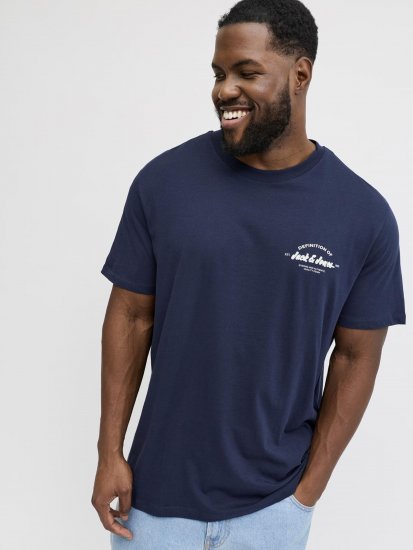 Jack & Jones Brandon T-Shirt Blue - T-shirts - T-shirts Homme Grande Taille