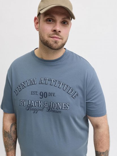 Jack & Jones Edenver T-Shirt Blue - T-shirts - T-shirts Homme Grande Taille