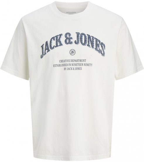 Jack & Jones Edenver T-Shirt White - T-shirts - T-shirts Homme Grande Taille