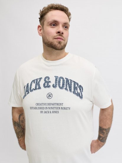 Jack & Jones Edenver T-Shirt White - T-shirts - T-shirts Homme Grande Taille