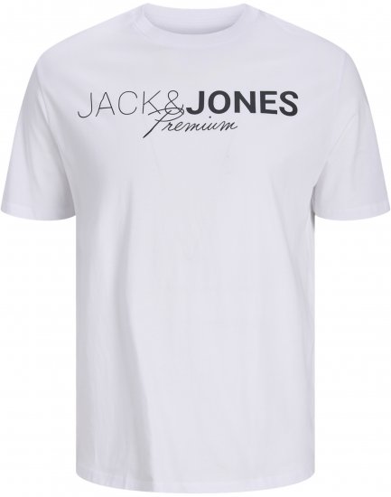 Jack & Jones Blaneo Short Sleeve T-Shirt White - T-shirts - T-shirts Homme Grande Taille