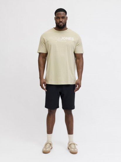 Jack & Jones Blaneo Short Sleeve T-shirt Beige - T-shirts - T-shirts Homme Grande Taille