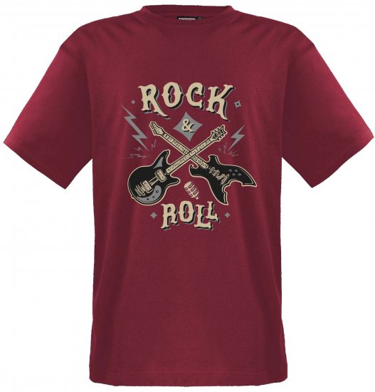 Adamo Rock and Roll Comfort Fit T-Shirt Red - T-shirts avec impression - 