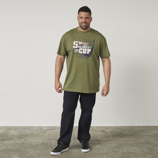 North Latitude 61119 T-Shirt Imprimé Vert Olive - T-shirts - T-shirts Homme Grande Taille