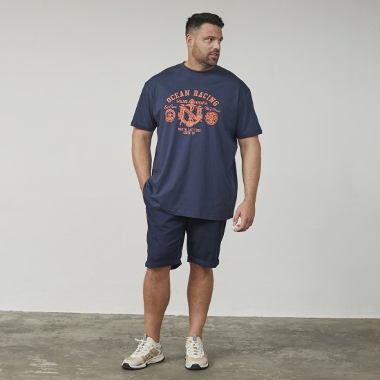 North Latitude 61121 T-Shirt Imprimé Bleu Marine - T-shirts - T-shirts Homme Grande Taille