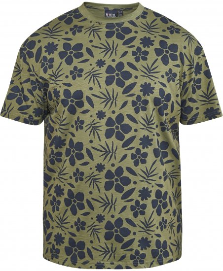 North Latitude 61123 T-Shirt Imprimé All Over Vert Olive - T-shirts - T-shirts Homme Grande Taille