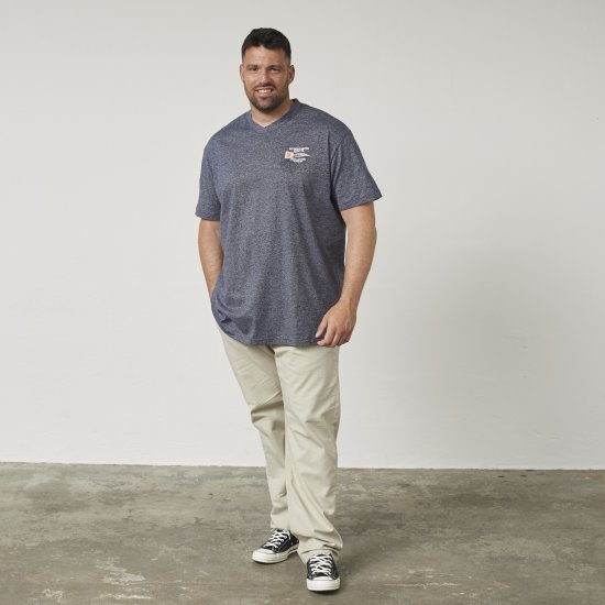 North Latitude 61124 T-Shirt Rayé Bleu Marine - T-shirts - T-shirts Homme Grande Taille