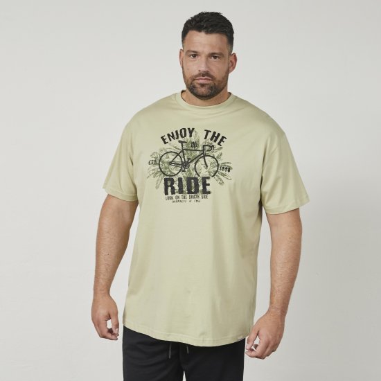 North Latitude 61315 T-Shirt Imprimé Vert Poussière Clair - T-shirts - T-shirts Homme Grande Taille