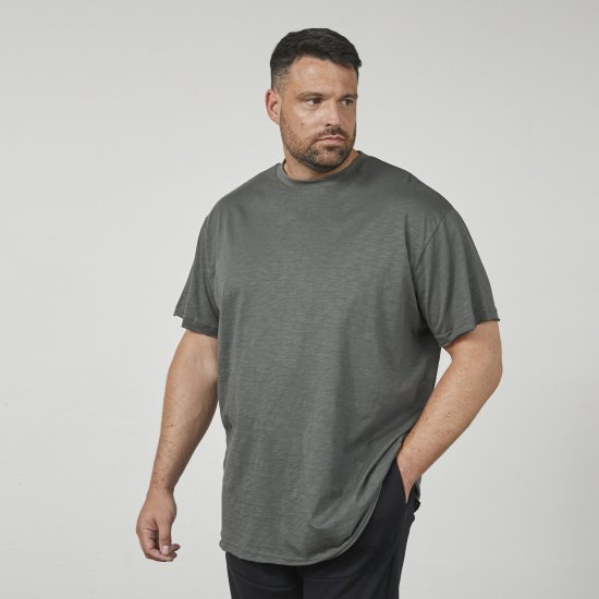 North Latitude 61317 T-Shirt Slub Avec Impression Dans Le Dos Vert Poussière Foncé - T-shirts - T-shirts Homme Grande Taille