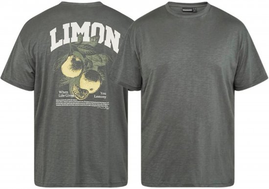 North Latitude 61317 T-Shirt Slub Avec Impression Dans Le Dos Vert Poussière Foncé - T-shirts - T-shirts Homme Grande Taille