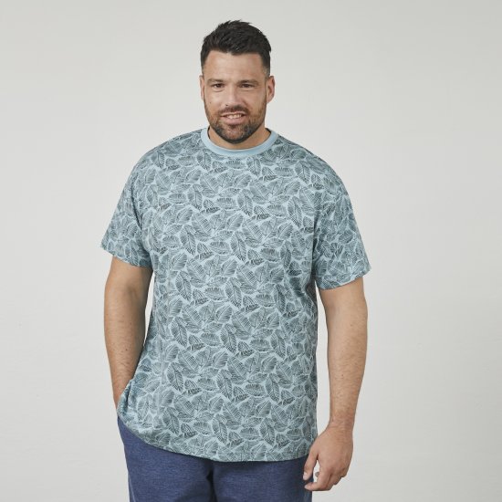 North Latitude 61318 T-Shirt Imprimé All Over Bleu Poussière - T-shirts - T-shirts Homme Grande Taille