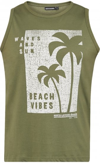 North Latitude 61321 Débardeur Vert Olive - T-shirts - T-shirts Homme Grande Taille
