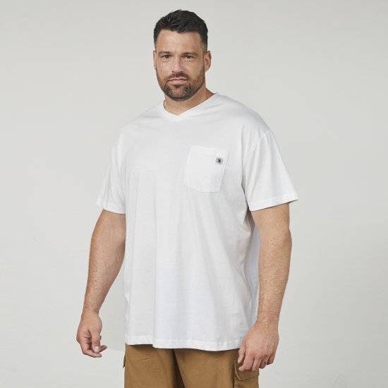North Latitude 61322 T-Shirt Col V Blanc - T-shirts - T-shirts Homme Grande Taille