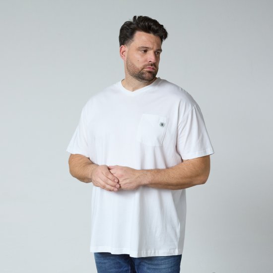 North Latitude 61322 T-Shirt Col V Blanc - T-shirts - T-shirts Homme Grande Taille