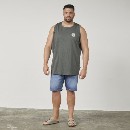 North Latitude 61323 Débardeur Slub Vert Poussière Foncé - T-shirts - T-shirts Homme Grande Taille