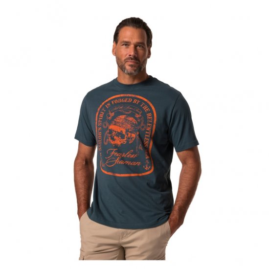 JP1880 T-Shirt Fearless Seaman Blue - T-shirts - T-shirts Homme Grande Taille
