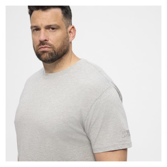 North Latitude T-Shirt O-Neck Grey Melange - T-shirts - T-shirts Homme Grande Taille