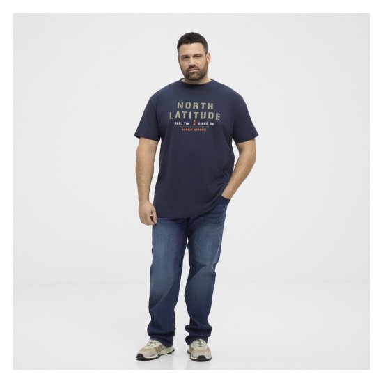 North Latitude Logo T-Shirt Navy - T-shirts - T-shirts Homme Grande Taille