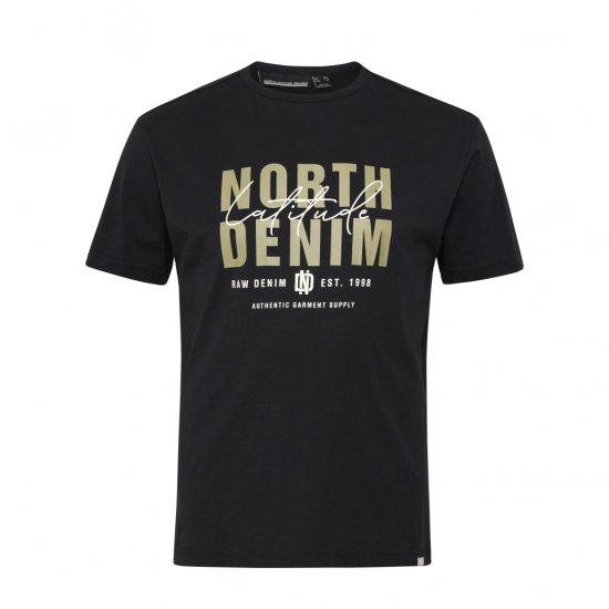North Latitude Denim Printed Logo T-Shirt Black - T-shirts - T-shirts Homme Grande Taille