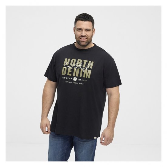 North Latitude Denim Printed Logo T-Shirt Black - T-shirts - T-shirts Homme Grande Taille
