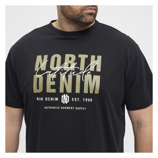 North Latitude Denim Printed Logo T-Shirt Black - T-shirts - T-shirts Homme Grande Taille