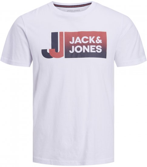 Jack & Jones Logan T-Shirt White - T-shirts - T-shirts Homme Grande Taille