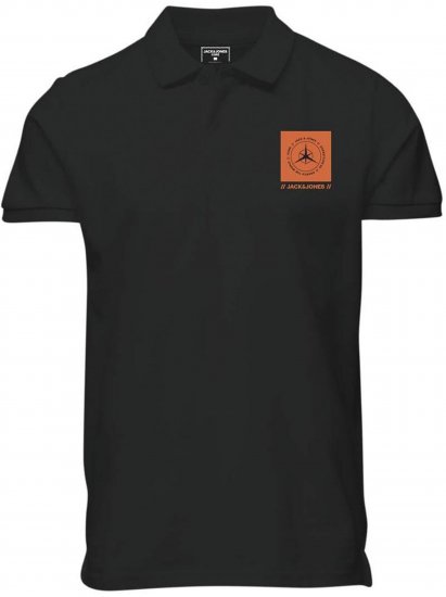 Jack & Jones Conrad Polo Short Sleeve Black - Polos - Polos homme grande taille