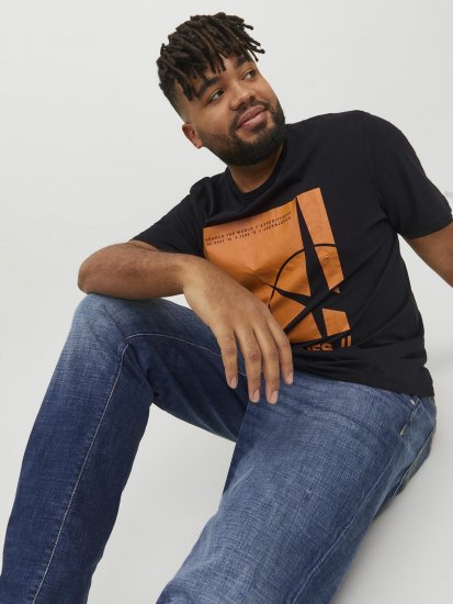 Jack & Jones Conrad T-Shirt Black - T-shirts - T-shirts Homme Grande Taille