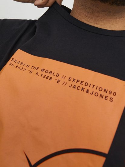 Jack & Jones Conrad T-Shirt Black - T-shirts - T-shirts Homme Grande Taille