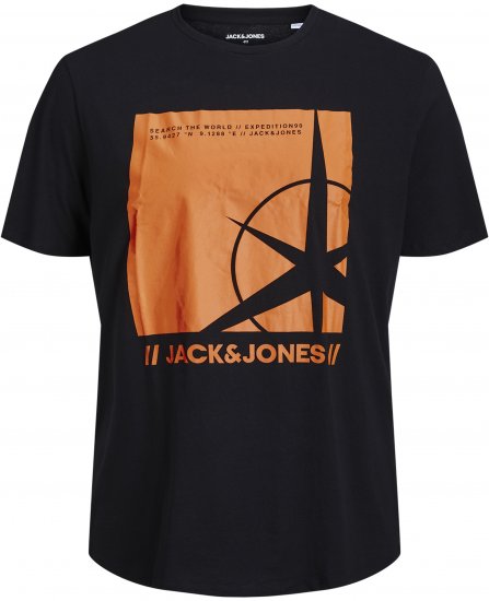 Jack & Jones Conrad T-Shirt Black - T-shirts - T-shirts Homme Grande Taille
