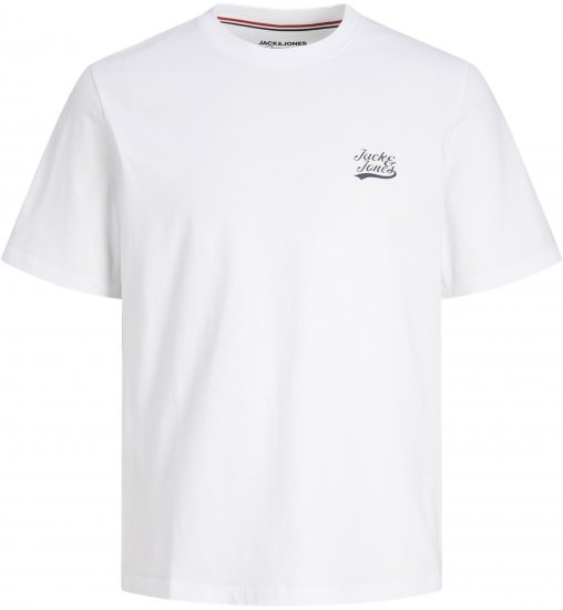Jack & Jones Trevor T-Shirt White - T-shirts - T-shirts Homme Grande Taille