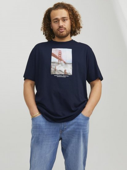 Jack & Jones Copenhagen Photo T-Shirt Navy - T-shirts - T-shirts Homme Grande Taille