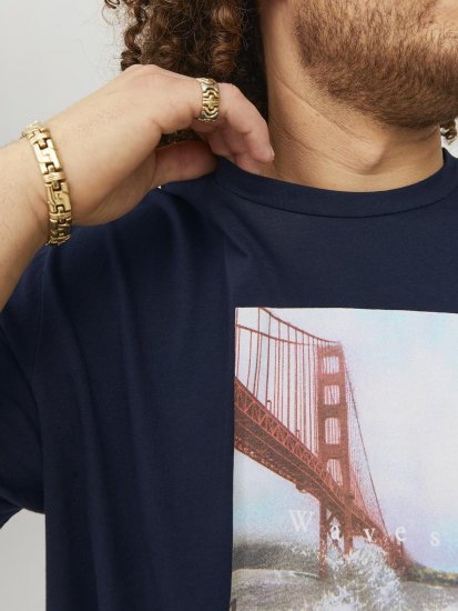 Jack & Jones Copenhagen Photo T-Shirt Navy - T-shirts - T-shirts Homme Grande Taille
