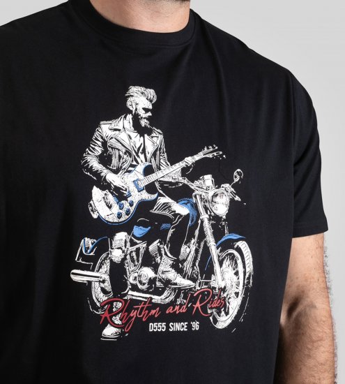 D555 Derby T-Shirt Rhythm and Rides Navy - T-shirts - T-shirts Homme Grande Taille