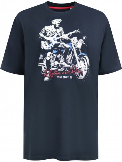 D555 Derby T-Shirt Rhythm and Rides Navy - T-shirts - T-shirts Homme Grande Taille