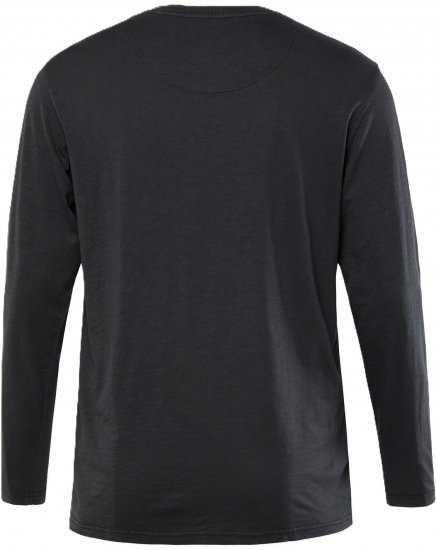 JP1880 T-Shirt Henley Long Sleeve Black TALL - VÊTEMENTS HOMME MT-6XLT - Vêtements Tall Homme