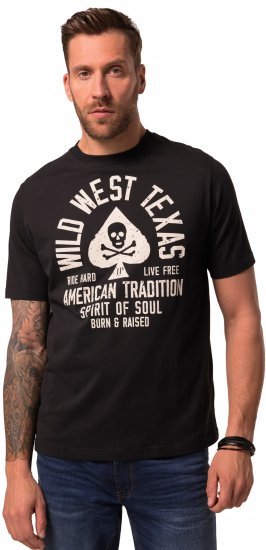 JP1880 T-Shirt 2-Pack Wild West Black And White - T-shirts - T-shirts Homme Grande Taille