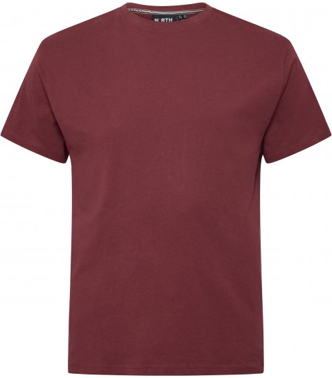 North Latitude T-Shirt O-Neck Bordeaux TALL - TALL T-shirts - T-Shirts Longueur Extra pour Grands Hommes