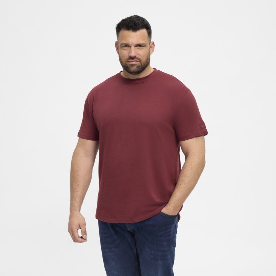 North Latitude T-Shirt O-Neck Bordeaux TALL - TALL T-shirts - T-Shirts Longueur Extra pour Grands Hommes