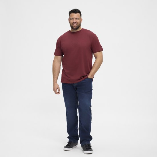North Latitude T-Shirt O-Neck Bordeaux TALL - TALL T-shirts - T-Shirts Longueur Extra pour Grands Hommes