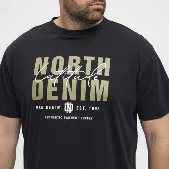 North Latitude Denim Printed Logo T-Shirt Black TALL - TALL T-shirts - 
