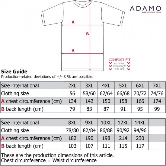 Adamo Motivshirt Sailing Comfort Fit Royal Blue - T-shirts - T-shirts Homme Grande Taille