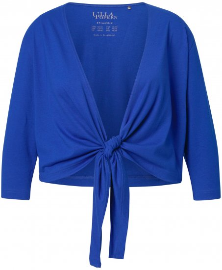 Ulla Popken Versatile Surplice Wrap Tie Hem Bolero Top Cobalt Blue - T-shirts - 