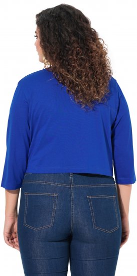 Ulla Popken Versatile Surplice Wrap Tie Hem Bolero Top Cobalt Blue - T-shirts - 