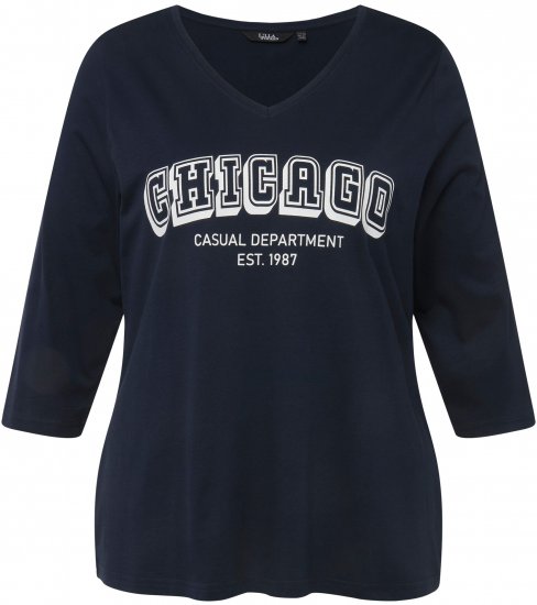 Ulla Popken City Name Graphic Tee Navy - T-shirts imprimés pour femme - 