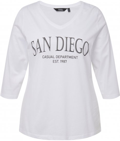 Ulla Popken City Name Graphic Tee Snow White - T-shirts imprimés pour femme - 