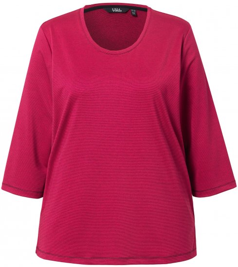 Ulla Popken Decorative Seam Short Sleeve Tee Red - T-shirts - 