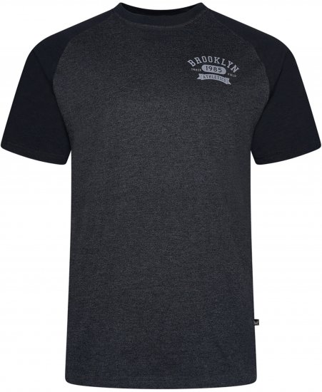 Kam Jeans 5783 Raglan Tee with Brooklyn Chest Print Black - T-shirts - T-shirts Homme Grande Taille