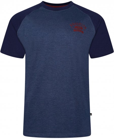 Kam Jeans 5783 Raglan Tee with Brooklyn Chest Print Navy - T-shirts - T-shirts Homme Grande Taille